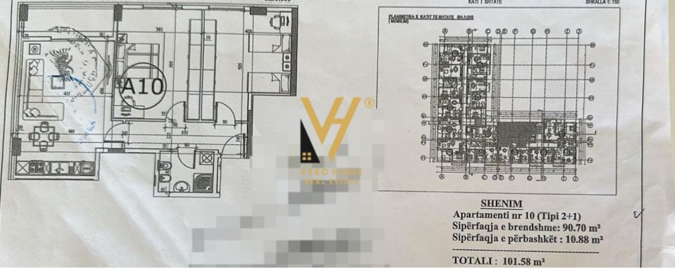 Tirane, shitet apartament 2+1+Ballkon Kati 7, 101 m² (KAMEZ)
