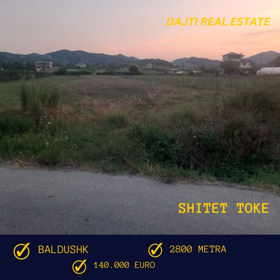 Tirane, shitet toke bujqesore , 2.800 m² 140.000 € (Baldushk.,TIRANE)