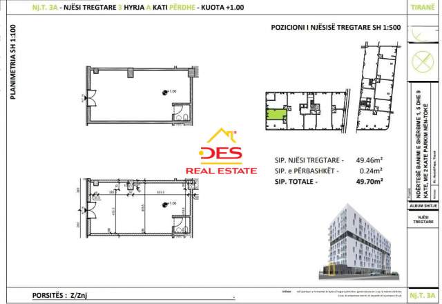 Tirane, shitet 49 m² 1.700 Euro/m2