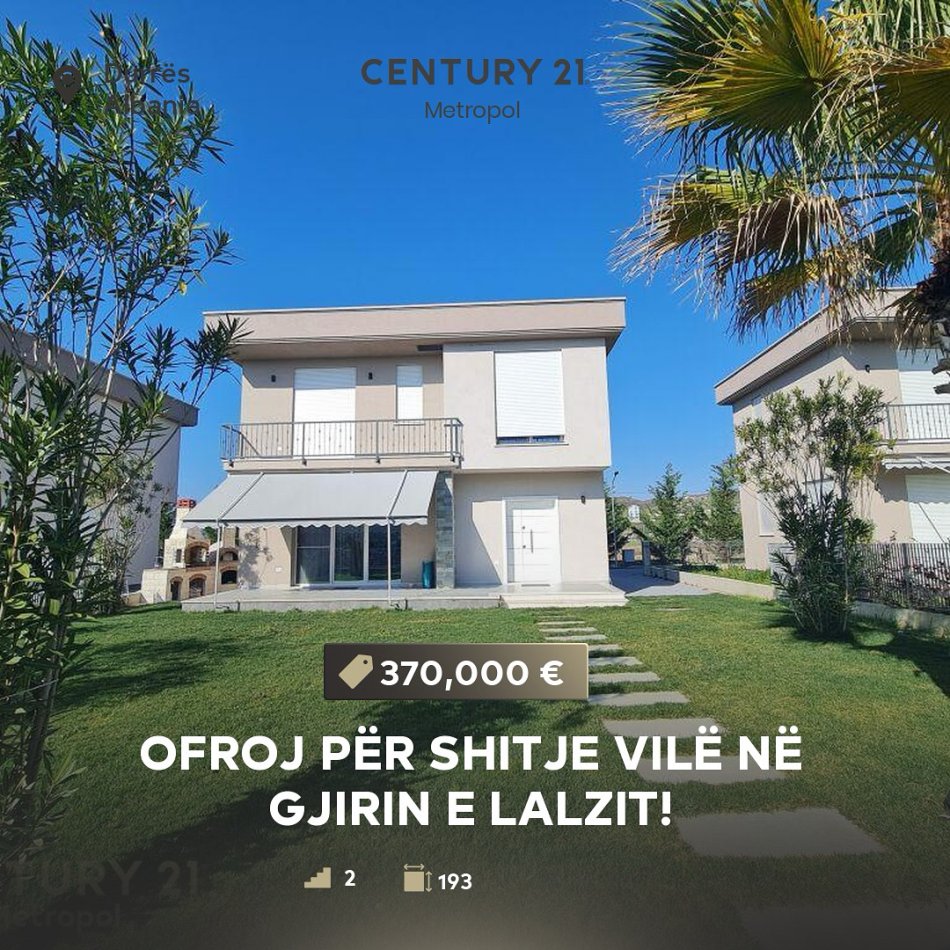 Durres, shitet Vile ne plazh 3+1 Kati 3, 193 m² (Gjiri i Lalëzit)