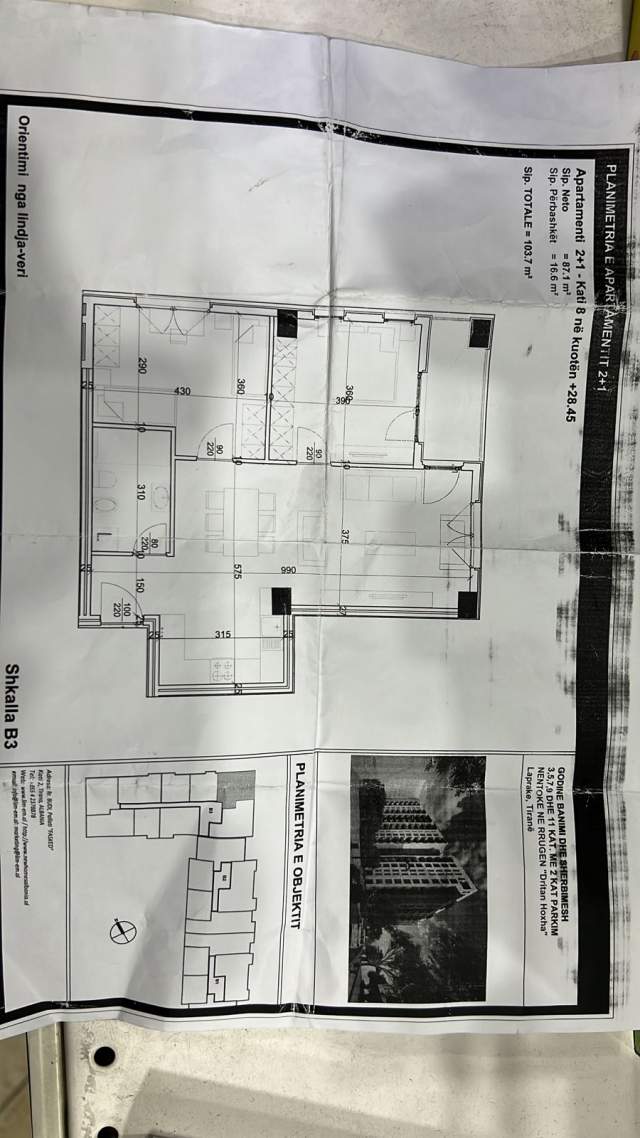 Tirane, shitet apartament 2+1+BLK Kati 8, 104 m² 124.400 Euro (Dritan Hoxha)