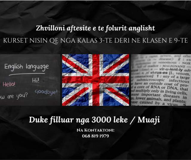 Tirane, ofrojme kurse Anglisht nga klasa e 3-te deri ne klasen e 9-te.