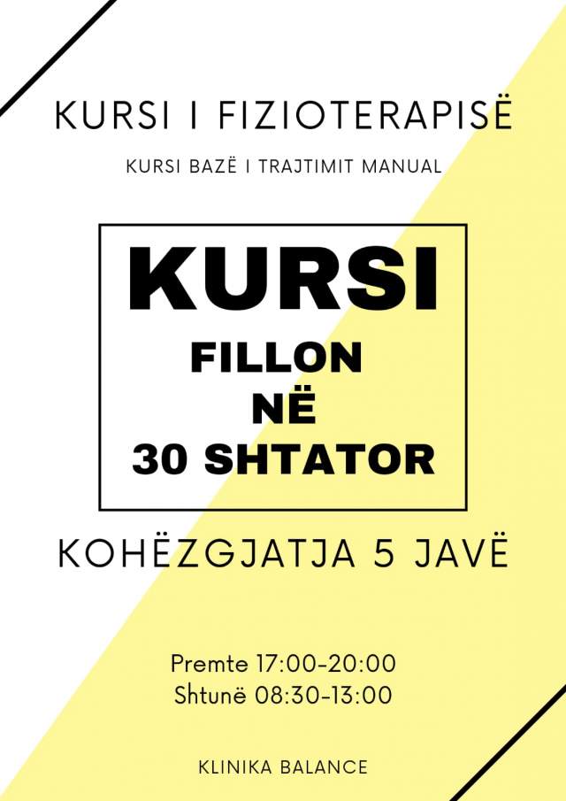 Tirane, kurse Formimi profesional Fizioterapi Kurs Fizioterapie-Trajtimi Manual