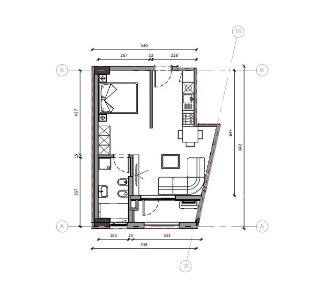 Tirane, shitet apartament 1+1+BLK Kati 3, 59 m² 72.000  (Ali Demi)