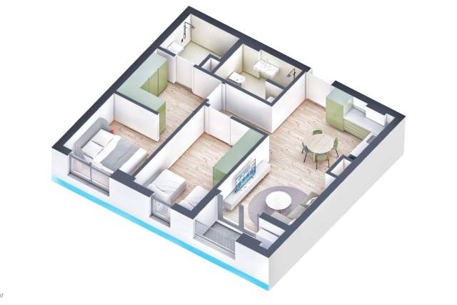 Tirane, shitet apartament 2+1+BLK Kati 2, 86 m² 104.000  (Ali Demi)