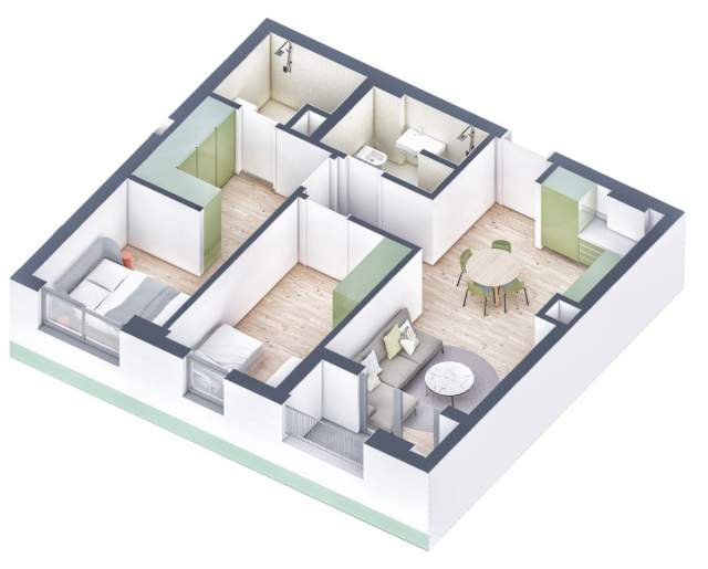 Tirane, shitet apartament 2+1+BLK Kati 3, 86 m² 104.000 Euro (Ali Demi)