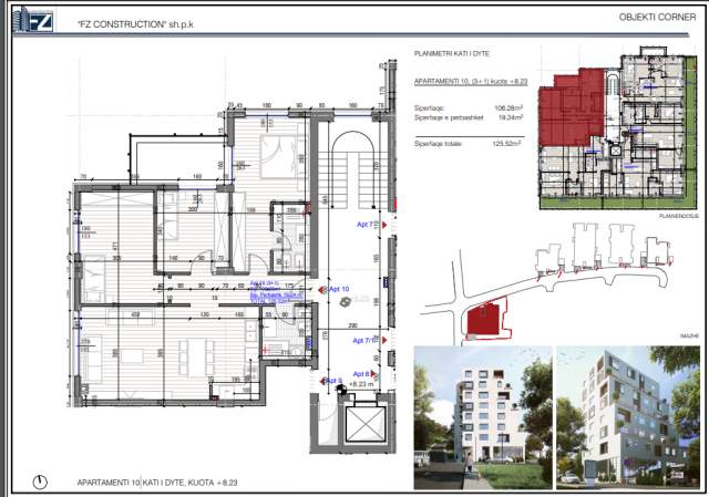 Tirane, shitet apartament 3+1+BLK Kati 3, 126 m² 151.000 Euro (Kompleksi FZ)