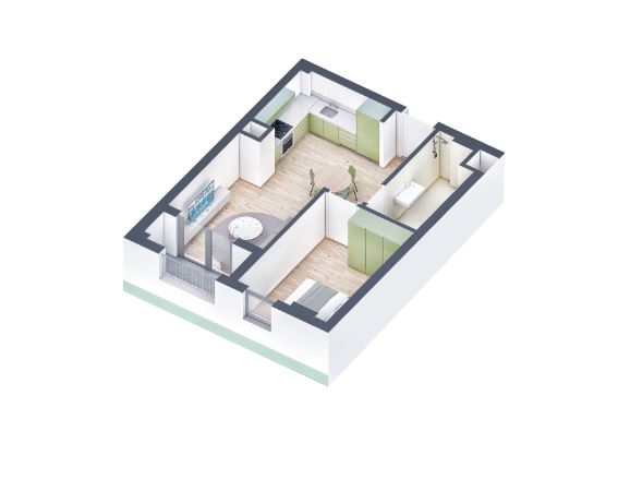 Tirane, shes apartament 1+1+BLK Kati 3, 60 m² 60.000 Euro (pasho hysa)