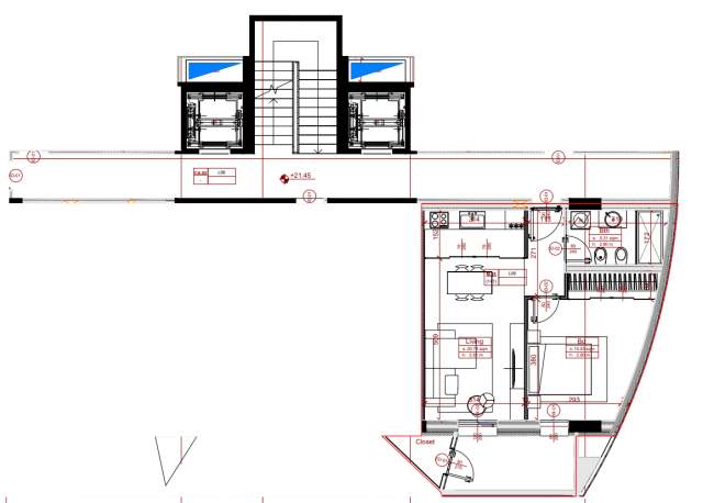 Tirane, shitet apartament 1+1+BLK Kati 6, 75 m² me orientim lindje (Rr. Kosovareve)   150.000 euro