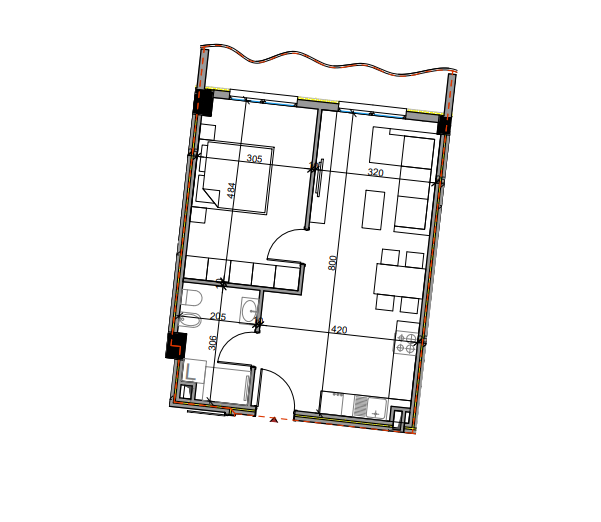 Tirane, shes apartament 1+1+Ballkon Kati 3, 73 m² 73.900 € (Aluna Residence)