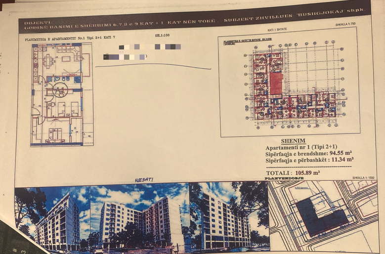 Shqiperi, shes apartament 2+1+Ballkon Kati 7, 105 m² 90.000 € (Kamez)