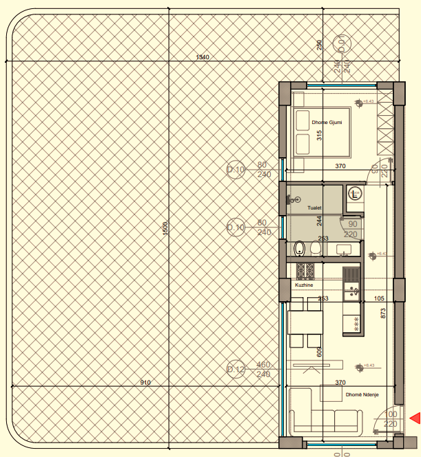 Apartament 1+1+verandë në shitje, Turquoise Marina