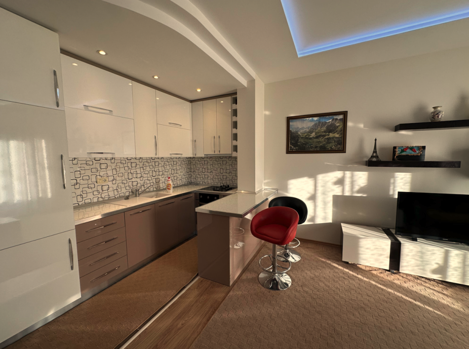 Tirane, jepet me qera apartament 1+1+Ballkon Kati 2, 55 m² 450 € (Vilat Gjermane)