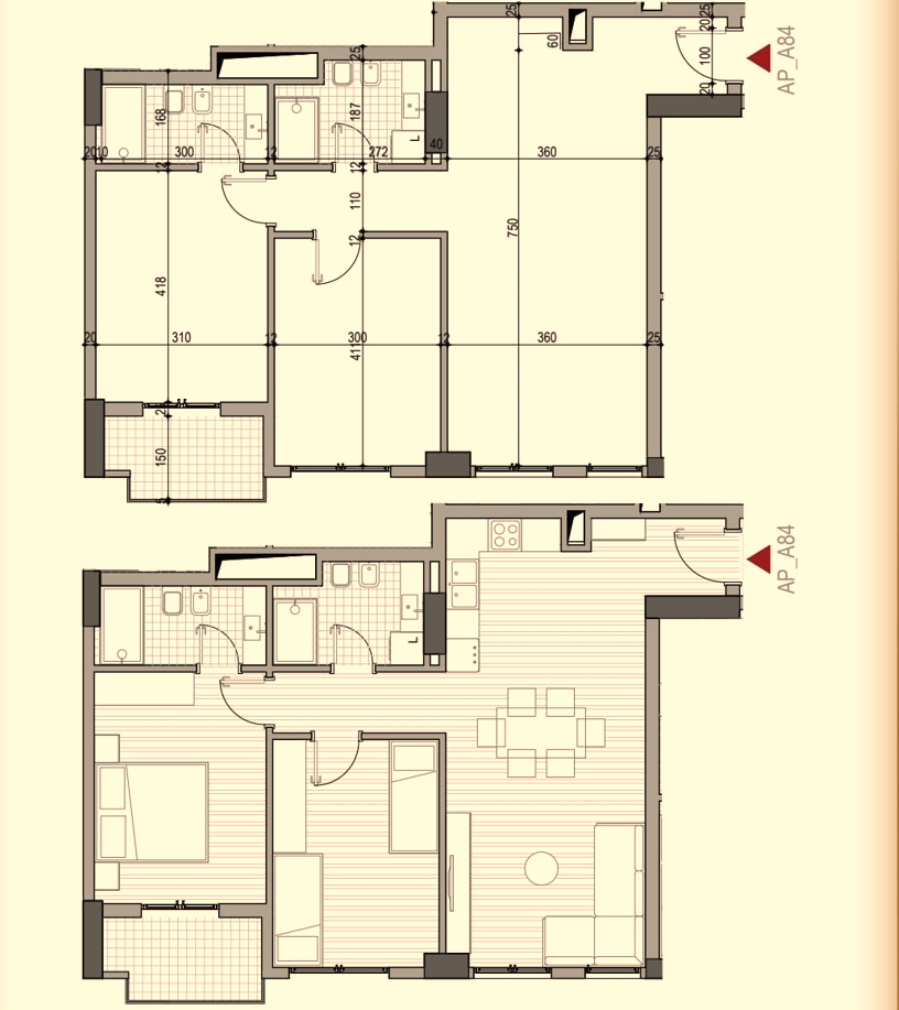 Tirane, shes apartament 2+1+Ballkon Kati 8, 98 m² 133.900 € (Rruga 5 Maji)