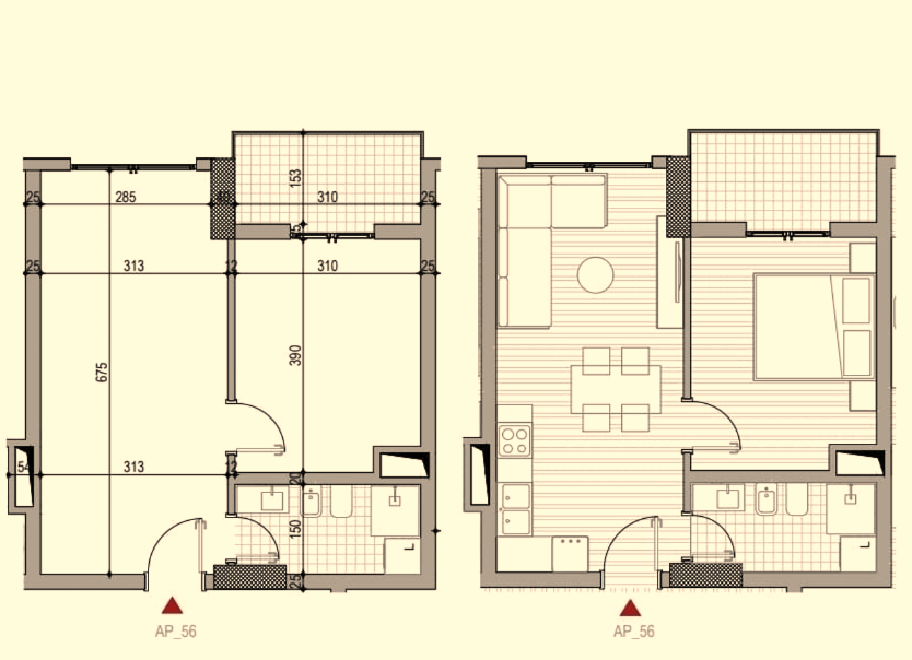 Tirane, shes apartament 1+1+Ballkon Kati 5, 56 m² 76.900 € (Rruga 5 Maji)