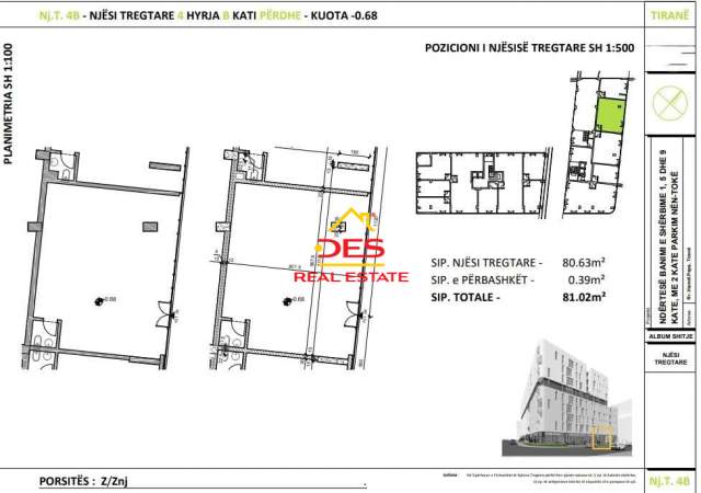 Tirane, shitet ambjent biznesi 81 m² 2.500 Euro/m2