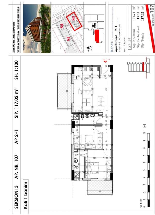 Tirane, shitet apartament 2+1+BLK Kati 2, 117 m² 117.000 Euro (KUJTIM LARO)