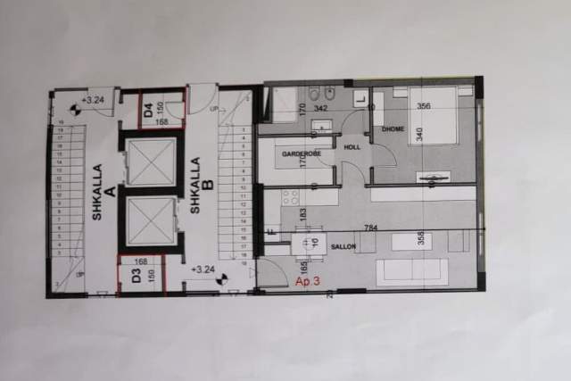 Tirane, shitet apartament 1+1 Kati 1, 68 m² 78.000 Euro (Kodra Diellit 1)
