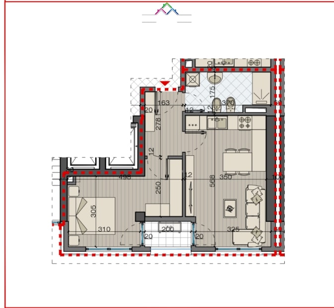 tirane shes apartament 1+1 Kati 7, 67 m² 120.000 € (bulevardi i ri)