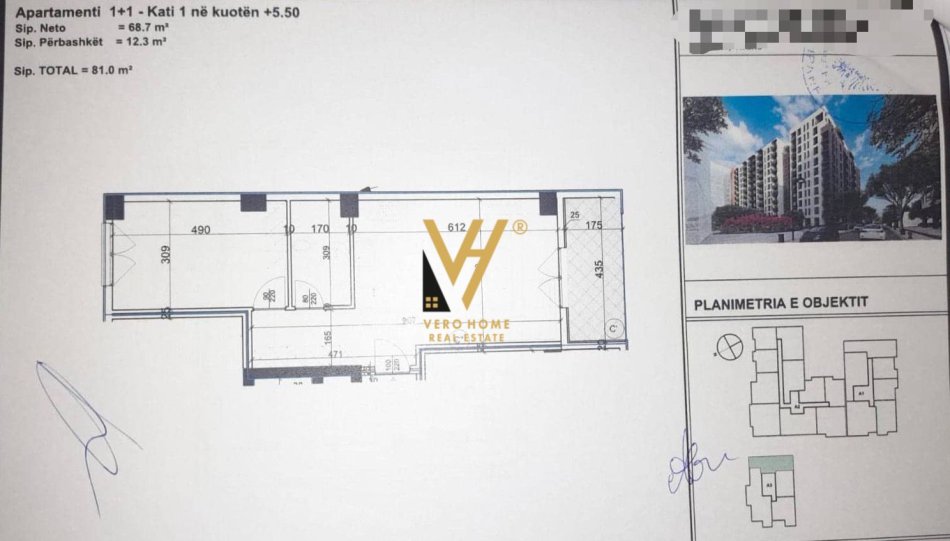 Tirane, shitet apartament 1+1+Ballkon Kati 1, 81 m² 125.550 € (LAPRAKE)