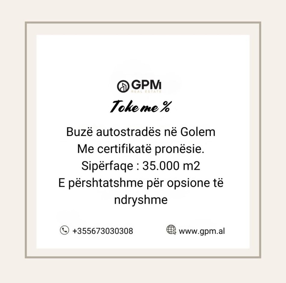 Golem, jepet  toke me perqindje  , 35.000 m² (Golem)