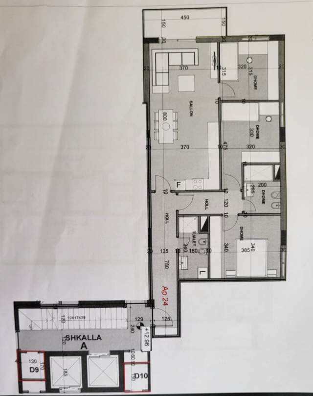 Tirane, shitet apartament 2+1+BLK Kati 4, 125 m² 156.000 Euro (Kodra Diellit 1)