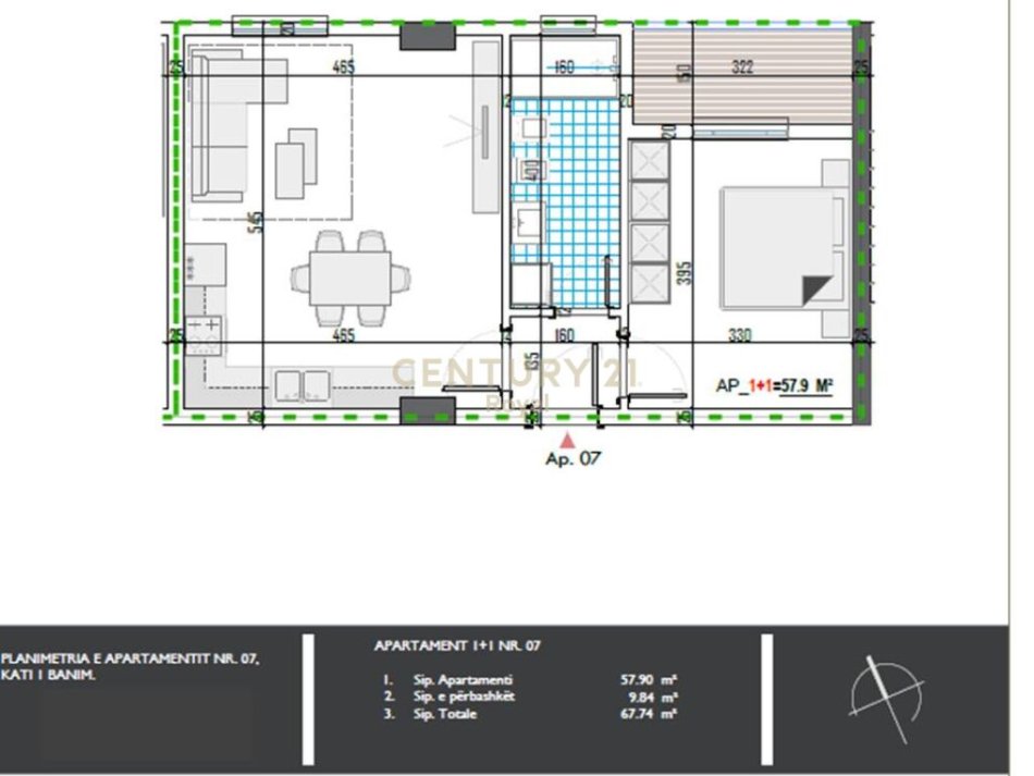 Tirane, shes 1+1 Kati 1, 68 m² 68600 € (Paskuqan)
