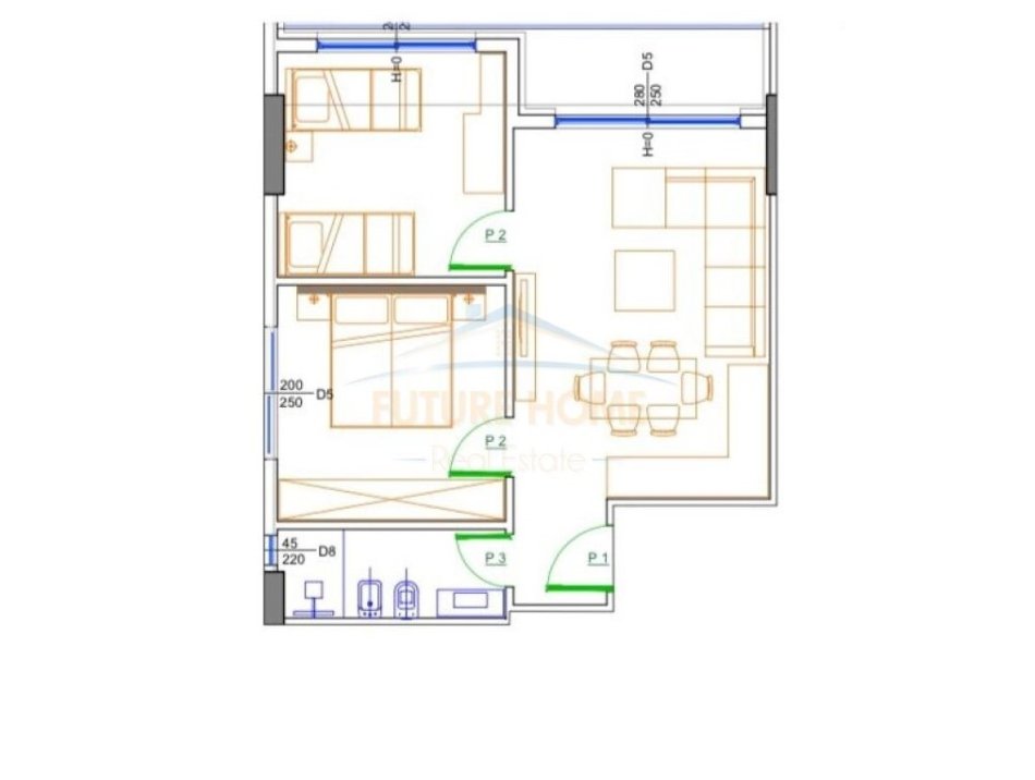 Golem, shitet apartament 2+1 Kati 5, 78 m² 94.680 € (Golem)
