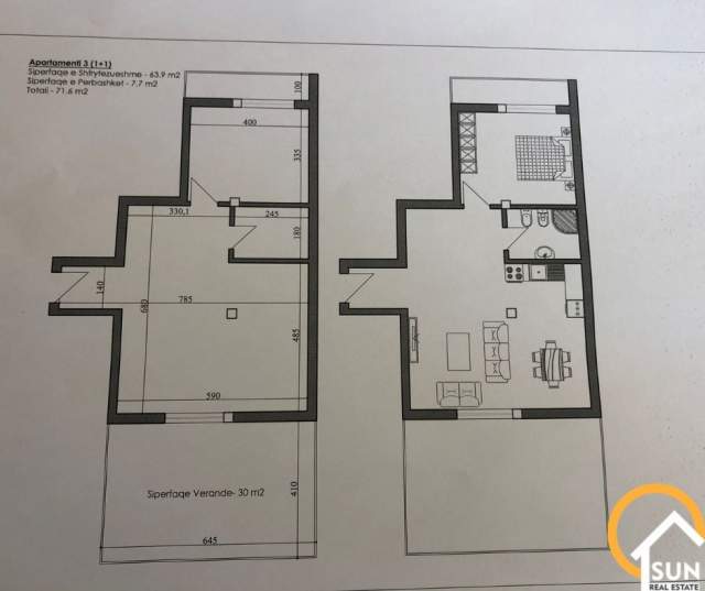 Shengjin, shitet apartament 1+1+BLK Kati 7, 71 m² 105.000 Euro (SHENGJIN)