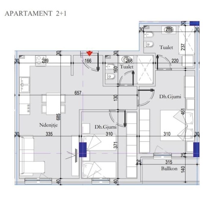 Tirane, shitet apartament 2+1+Ballkon Kati 2, 94 m² 122.000 € (Dritan Hoxha)
