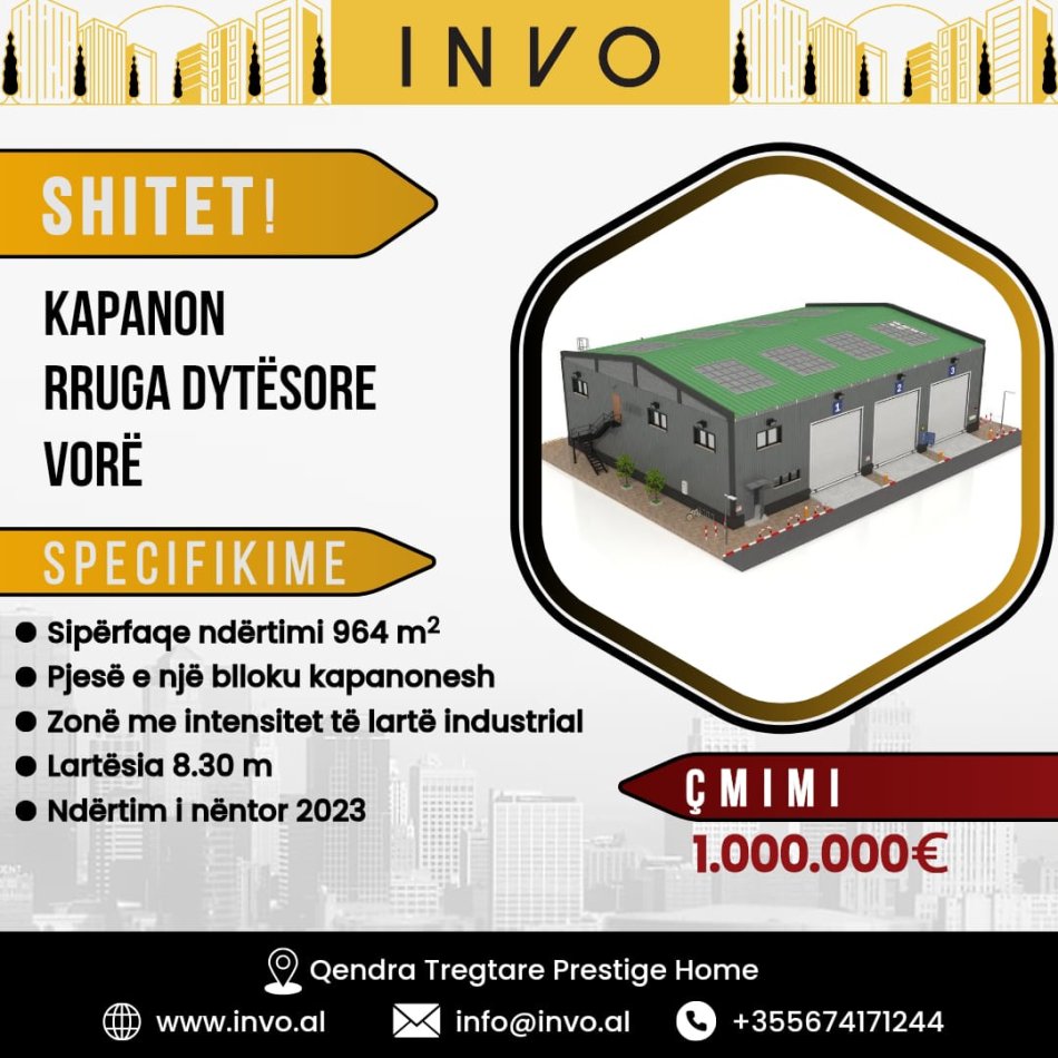 Tirane, shitet magazine , 1.000 m² 1.000.000 € (VORE)