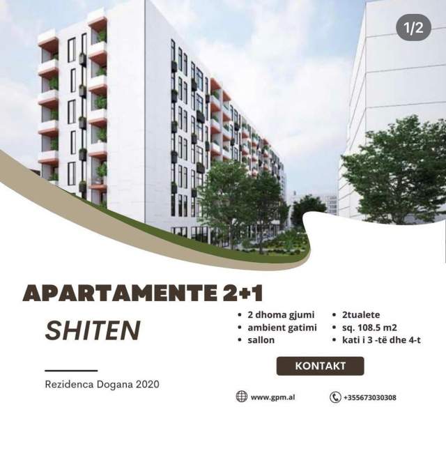 Tirane, shes apartamente  2+1  Kati  4 ,  1.200 Euro/m2