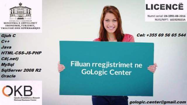 Tirane, Filluan rregjistrimet per kurset e Informatikes ne GoLogic Center & Programing Company nga pedagoge dhe programues me eksperience 5-vjecare ne