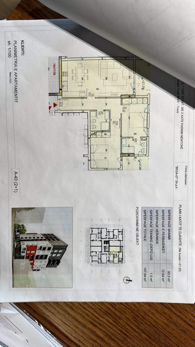Tirane, shitet apartament 2+1+BLK Kati 3, 100 m² 100.000 Euro (Rruga 5 Maji)