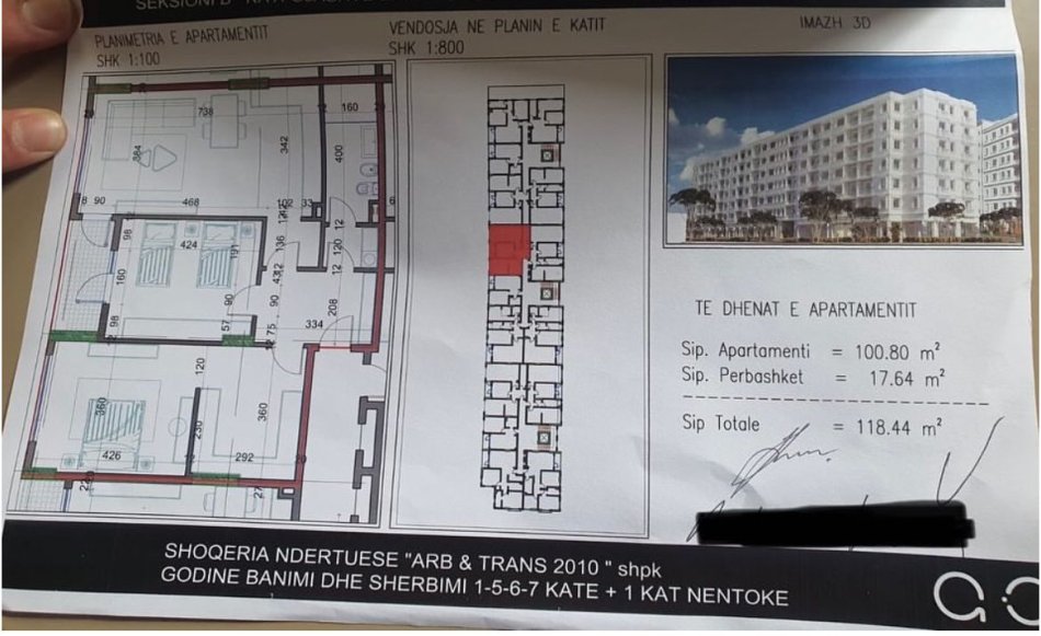 Tirane, shes 2+1 , 100 m² 