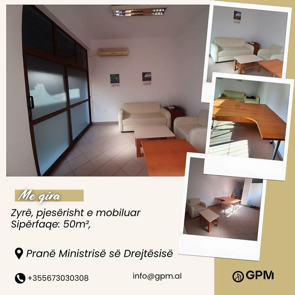 Tirane, jepet me qera zyre Kati 0, 50 m² 250 € (Ministria e Drejtesise)