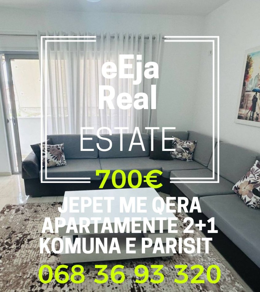 Tirane, jepet me qera apartament 2+1+Ballkon Kati 2, 85 m² 700 € (Komuna e parisit)