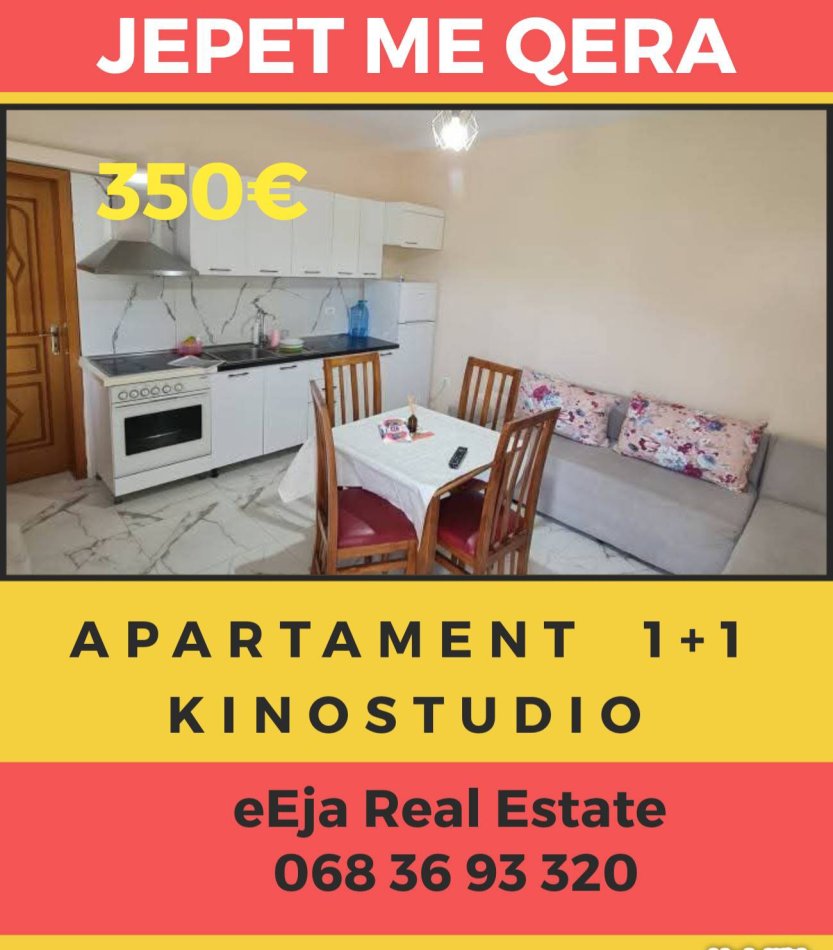 Tirane, jepet me qera apartament 1+1+Ballkon Kati 2, 66 m² 350 € (Kinostudio)