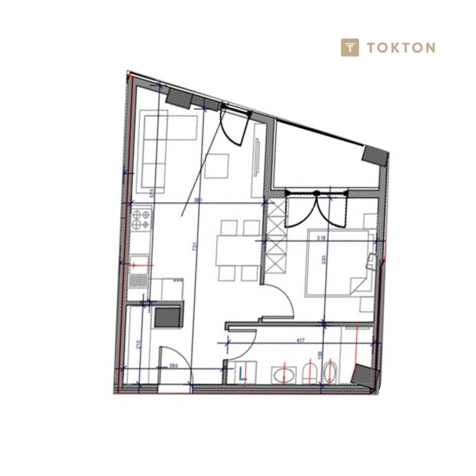 Tirane, shes apartament 1+1+Ballkon Kati 9, 66 m² 137.970 € (bulevardi i ri)