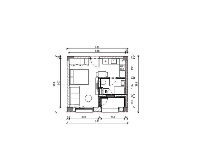 Tirane, shes garsonier Kati 8, 41 m²  (Pasho Hysa)