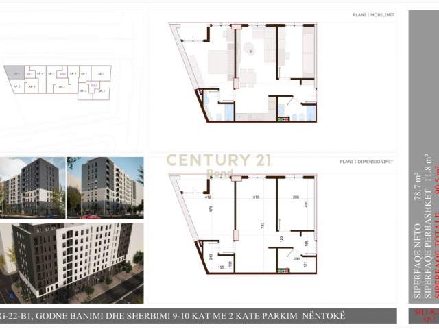 Tirane, shitet apartament 2+1+BLK Kati 2, 91 m² 108.600 Euro (Bulevardi i Ri)