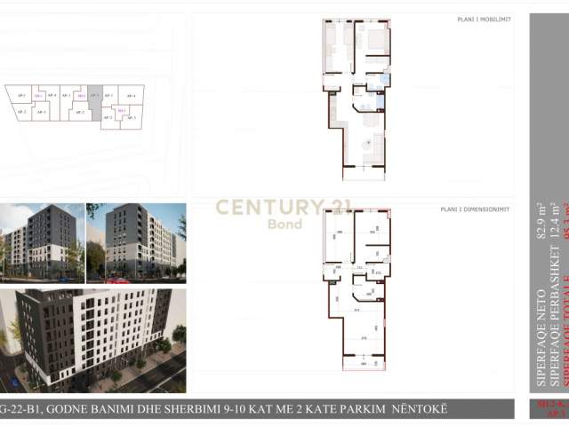 Tirane, shitet apartament 2+1+BLK Kati 3, 95 m² 114.360 Euro (Bulevardi i Ri)
