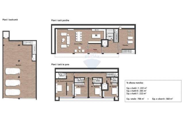 Tirane, shitet Vile 3 Katshe Kati 0, 700 m² 1.250.000 Euro (TEG)