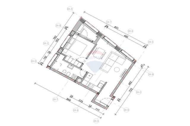 Tirane, shitet apartament 1+1 Kati 4, 67 m² 53.000 Euro (Kompleksi Magalem)