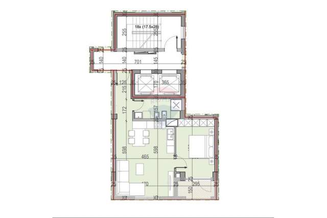 Tirane, shes apartament 1+1+BLK Kati 5, 75 m² 94.000 Euro