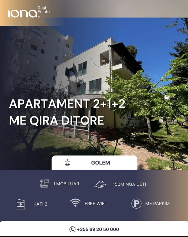 Golem, Apartament me qera 2+1+Ballkon ,