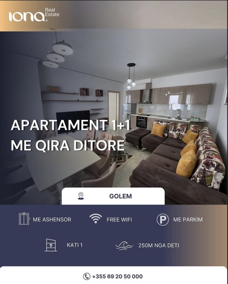 Golem, Apartament 1+1 me qera ditore