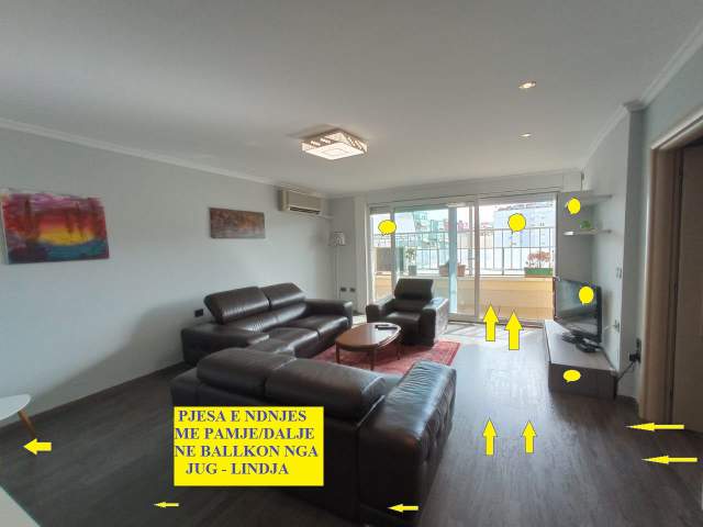 Tirane, Shitet Apartament cilësor & bollshëm, 2+1me 2-banjo, ballkon, kati 7, pallat ri 9 kat, sip.120m, Cmim 250'000€, rr.Sulejman Delvina, 30m Shesh