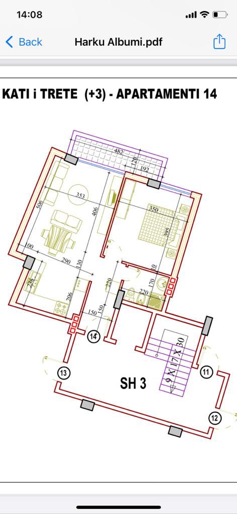 Tirane, shitet apartament 1+1 Kati 3, 62 m² 76.800 Euro (Kopshti botanik)