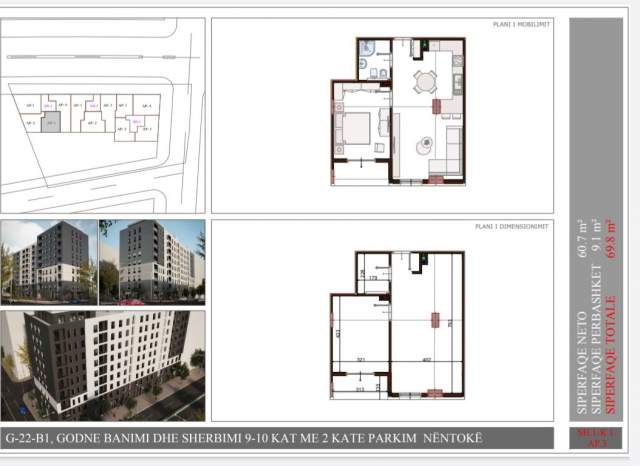 Tirane, shitet apartament 1+1+BLK Kati 5, 70 m² 84.000 Euro (Rruga e Dibres)